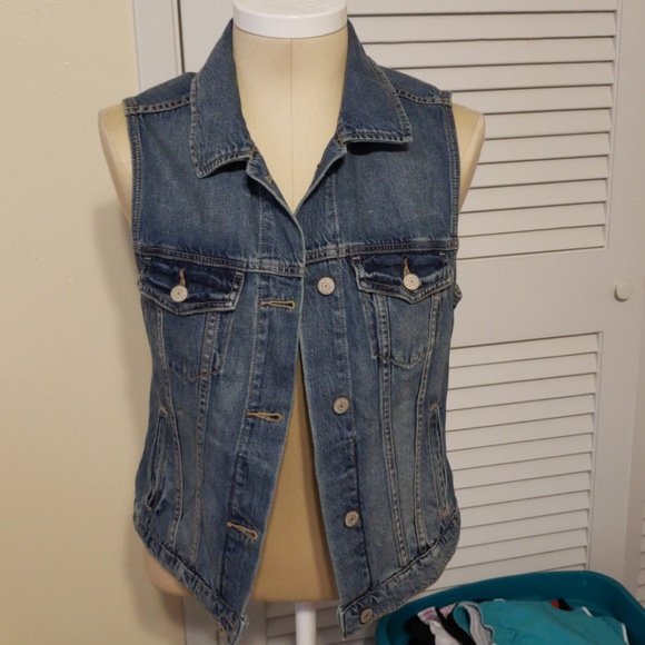 womens denim vest old navy